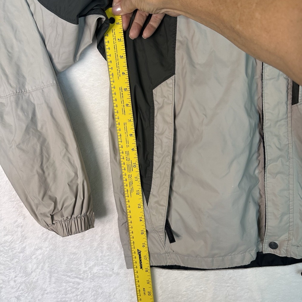 Columbia Jacket Mens‎ M Gray Lightweight Windbreaker Packable Rain Spot See Pic - Picture 12 of 16